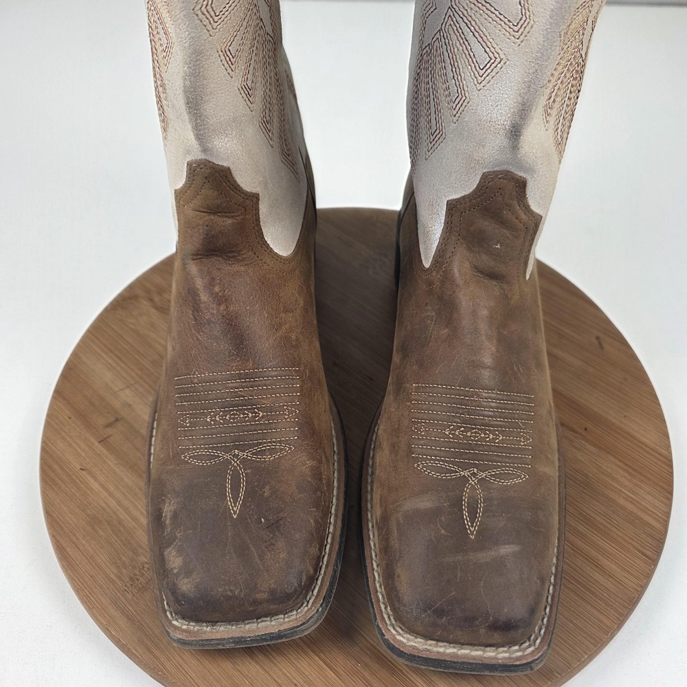 Ariat Boots Womens Size 9.5 Brown Leather Mid Calf Western Square Toe 10025036 - Picture 5 of 16